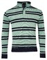 Baileys Sweat Half Zip Piqué Yarn Dyed Stripes Two-Tone Doubleface Trui Groen