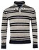 Baileys Sweat Half Zip Piqué Yarn Dyed Stripes Two-Tone Doubleface Trui Olive