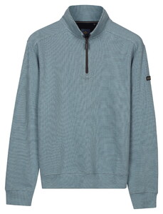Baileys Sweat Half Zip Stripe Structure Jacquard Trui Sky Blue