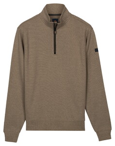 Baileys Sweat Half Zip Subtle Faux Uni Two-Tone Trui Taupe