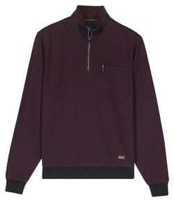 Baileys Sweat Half Zip Two Tone Jacquard Doubleface Interlock Pullover Deep Mauve
