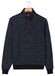 Baileys Sweat Half Zip Two Tone Jacquard Doubleface Interlock Pullover Navy