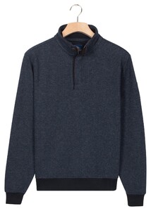 Baileys Sweat Half Zip Two-Tone Jacquard Doubleface Interlock Pullover Navy