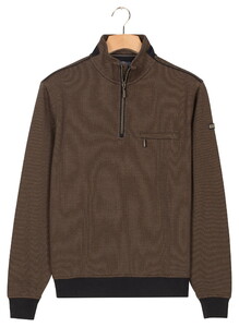 Baileys Sweat Half Zip Two Tone Jacquard Doubleface Interlock Trui Camel