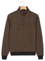 Baileys Sweat Half Zip Two Tone Jacquard Doubleface Interlock Trui Camel