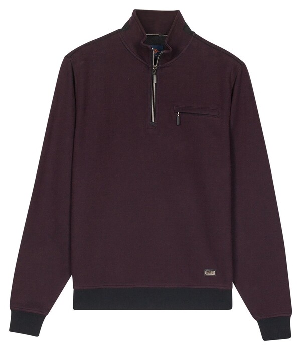 Baileys Sweat Half Zip Two Tone Jacquard Doubleface Interlock Trui Deep Mauve