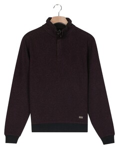 Baileys Sweat Half Zip Two-Tone Jacquard Doubleface Interlock Trui Deep Mauve