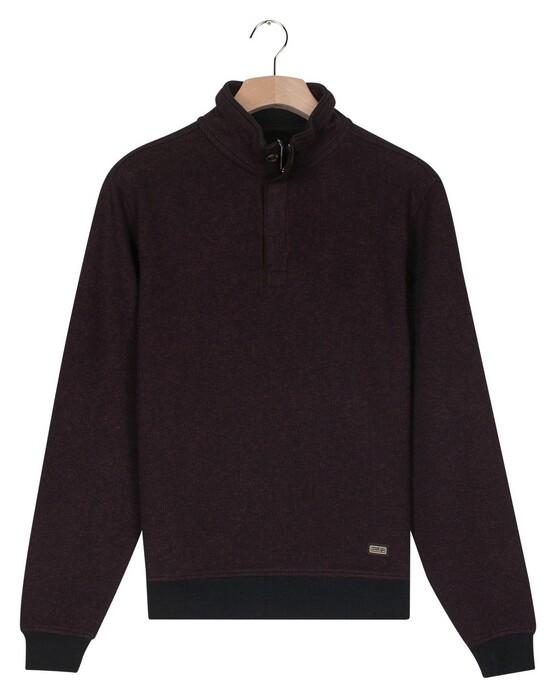 Baileys Sweat Half Zip Two-Tone Jacquard Doubleface Interlock Trui Deep Mauve