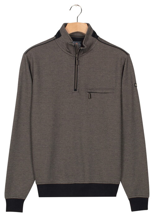 Baileys Sweat Half Zip Two Tone Jacquard Doubleface Interlock Trui Kitt