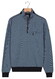 Baileys Sweat Half Zip Two Tone Jacquard Doubleface Interlock Trui Mid Denim Blue