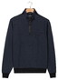 Baileys Sweat Half Zip Two Tone Jacquard Doubleface Interlock Trui Navy