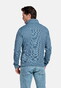 Baileys Sweat Half Zip Yarn Dyed Allover Pinstripe Interlock Trui Indigo Blauw
