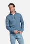 Baileys Sweat Half Zip Yarn Dyed Allover Pinstripe Interlock Trui Indigo Blauw