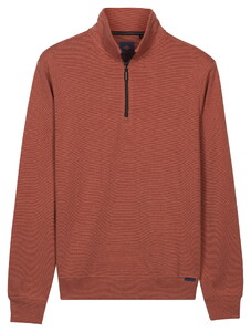 Baileys Sweat Half Zip Yarn Dyed Allover Pinstripe Interlock Trui Terra