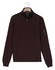 Baileys Sweat Half Zip Yarn Dyed Pinstripe Interlock Sleeve Zip Pocket Trui Mauve
