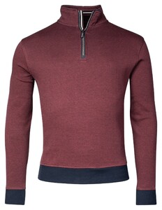 Baileys Sweat Halfzip 2-Tone Allover Jacquard Trui Stone Red