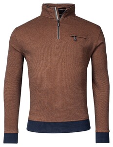 Baileys Sweat Halfzip 2-Tone Jacquard Pullover Dark Gold