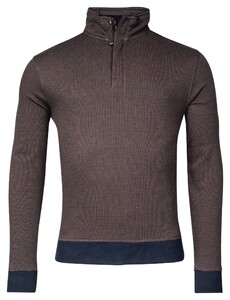 Baileys Sweat Halfzip Jacquard Doubleface Interlock Pullover Choco Brown