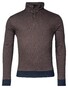 Baileys Sweat Halfzip Jacquard Doubleface Interlock Trui Choco Brown