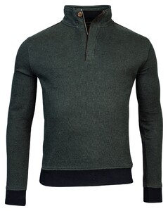Baileys Sweat Halfzip Jacquard Doubleface Interlock Trui Misty Green