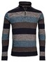Baileys Sweat Halfzip Jacquard Piqué Yarn Dyed Stripe Pullover Adriatic Blue