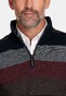 Baileys Sweat Halfzip Jacquard Piqué Yarn Dyed Stripe Trui Dark Terra