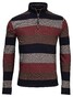 Baileys Sweat Halfzip Jacquard Piqué Yarn Dyed Stripe Trui Dark Terra