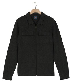 Baileys Sweat Polo Zip Collar Two-Tone Fine Texture Pattern Jacquard Vest Dark Forest