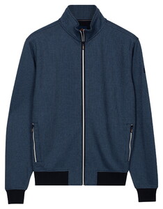 Baileys Sweat Texture Zip Yarn Dyed Jacquard Interlock Vest Navy