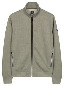 Baileys Sweat Texture Zip Yarn Dyed Jacquard Interlock Vest Soft Green