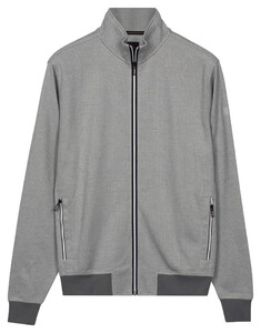 Baileys Sweat Texture Zip Yarn Dyed Jacquard Interlock Vest Soft Grey