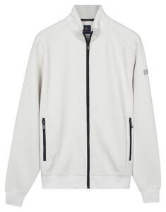 Baileys Sweat Zip Texture Jacquard Doubleface Cardigan Soft Grey