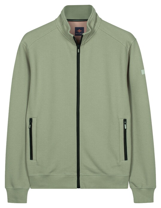 Baileys Sweat Zip Texture Jacquard Doubleface Vest Misty Green