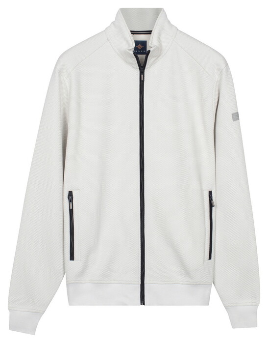 Baileys Sweat Zip Texture Jacquard Doubleface Vest Soft Grey