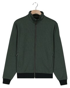 Baileys Sweat Zip Two-Tone Jacquard Doubleface Interlock Cardigan Dark Forest