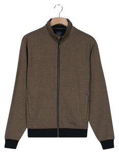 Baileys Sweat Zip Two-Tone Jacquard Doubleface Interlock Cardigan Dark Sand