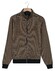 Baileys Sweat Zip Two-Tone Jacquard Doubleface Interlock Cardigan Dark Sand