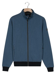 Baileys Sweat Zip Two-Tone Jacquard Doubleface Interlock Vest Dark Denim Blue