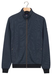 Baileys Sweat Zip Two-Tone Jacquard Doubleface Interlock Vest Navy