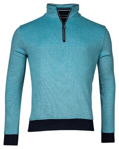 Baileys Sweater Half Zip 2-Tone Oxford Doubleface Jacquard Interlock Pullover Dark Aqua