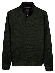 Baileys Sweatshirt Half Zip 2-Tone Jacquard Sueded Doubleface Interlock Trui Bladgroen