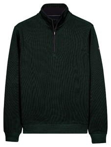 Baileys Sweatshirt Half Zip 2-Tone Jacquard Sueded Doubleface Interlock Trui Bladgroen