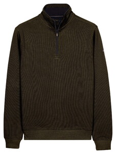 Baileys Sweatshirt Half Zip 2-Tone Jacquard Sueded Doubleface Interlock Trui Espresso Brown
