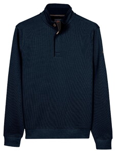 Baileys Sweatshirt Half Zip 2-Tone Jacquard Sueded Doubleface Interlock Trui Navy