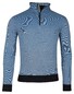 Baileys Sweatshirt Half Zip 2-Tone Oxford Doubleface Jacquard Interlock Trui Cobalt