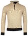 Baileys Sweatshirt Half Zip 2-Tone Oxford Doubleface Jacquard Interlock Trui Deep Sand