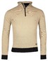 Baileys Sweatshirt Half Zip 2-Tone Oxford Doubleface Jacquard Interlock Trui Deep Sand