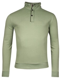 Baileys Sweatshirt Half Zip Buttons Fine Piqué Pullover Misty Green