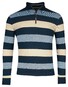 Baileys Sweatshirt Half Zip Doubleface Yarn-Dyed Two Tone Stripes Trui Dark Blue