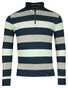 Baileys Sweatshirt Half Zip Doubleface Yarn-Dyed Two Tone Stripes Trui Olijf Groen